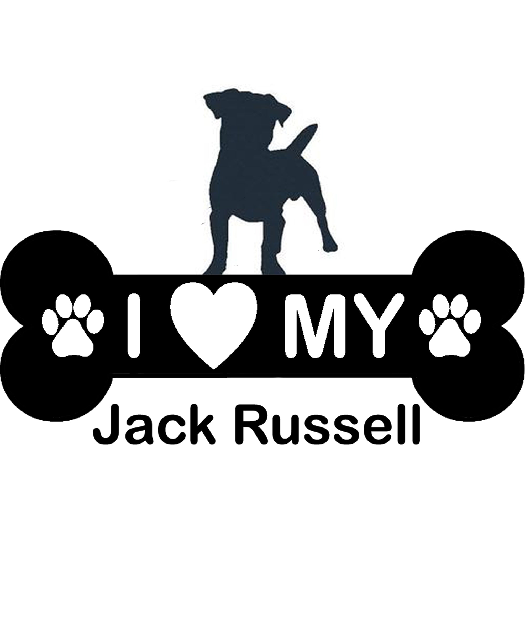 I love my Jack Russell vinyl car decal image 0
