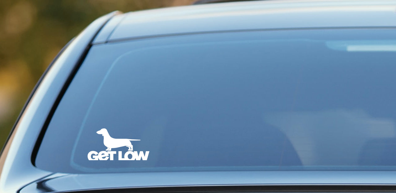 Dachshund sticker, Get Low vinyl decal, sausage dogs, weiner dogs image 0
