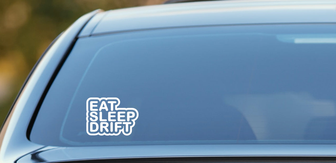 Eat Sleep Drift car sticker, drift cars, street takeover, street racing, modified car scene, gift image 0