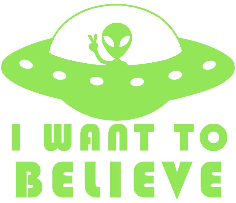 I Want To Believe Alien UFO Decal, X Files sticker image 0