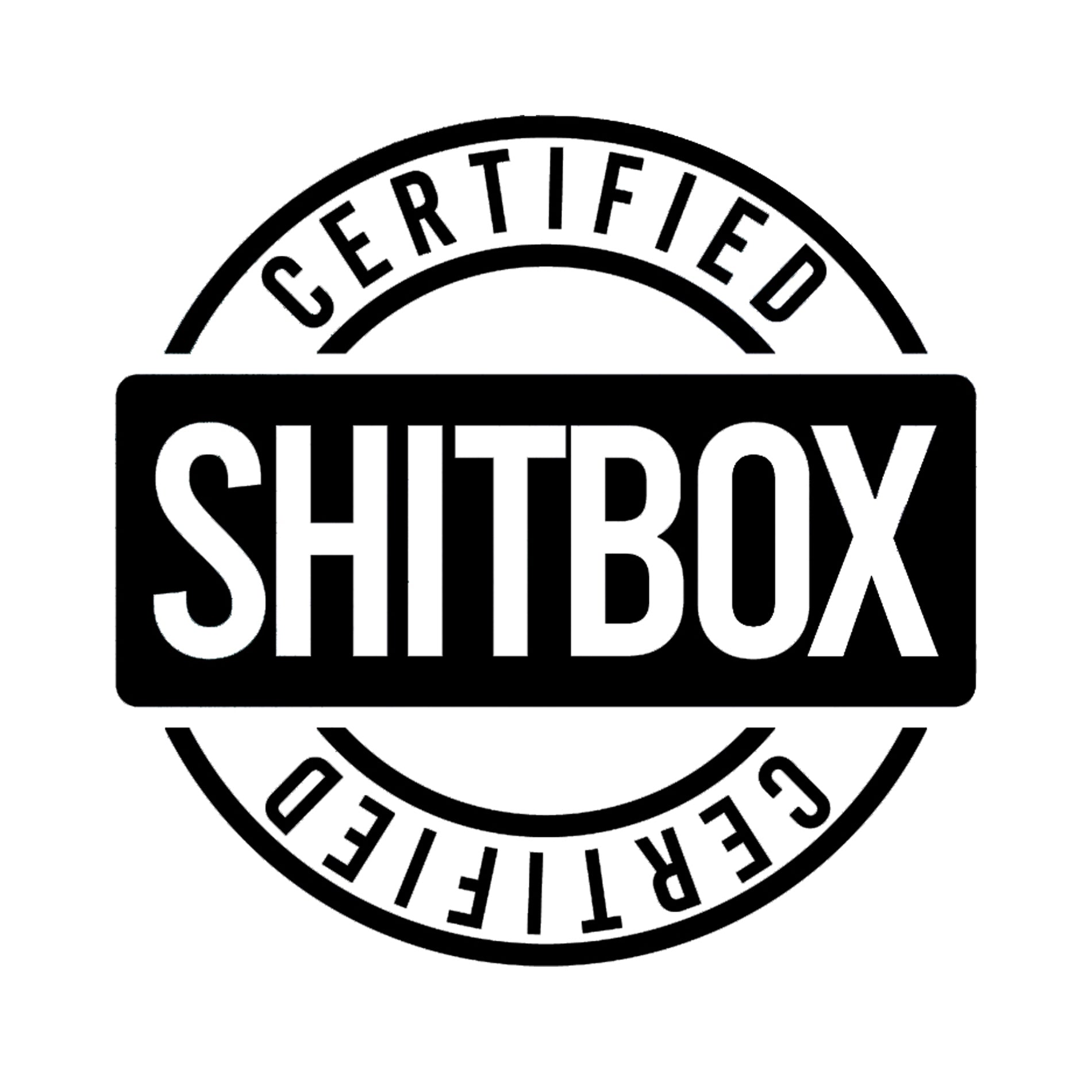 Certified Shitbox funny car sticker, joke sticker, humorous gift, vinyl decal