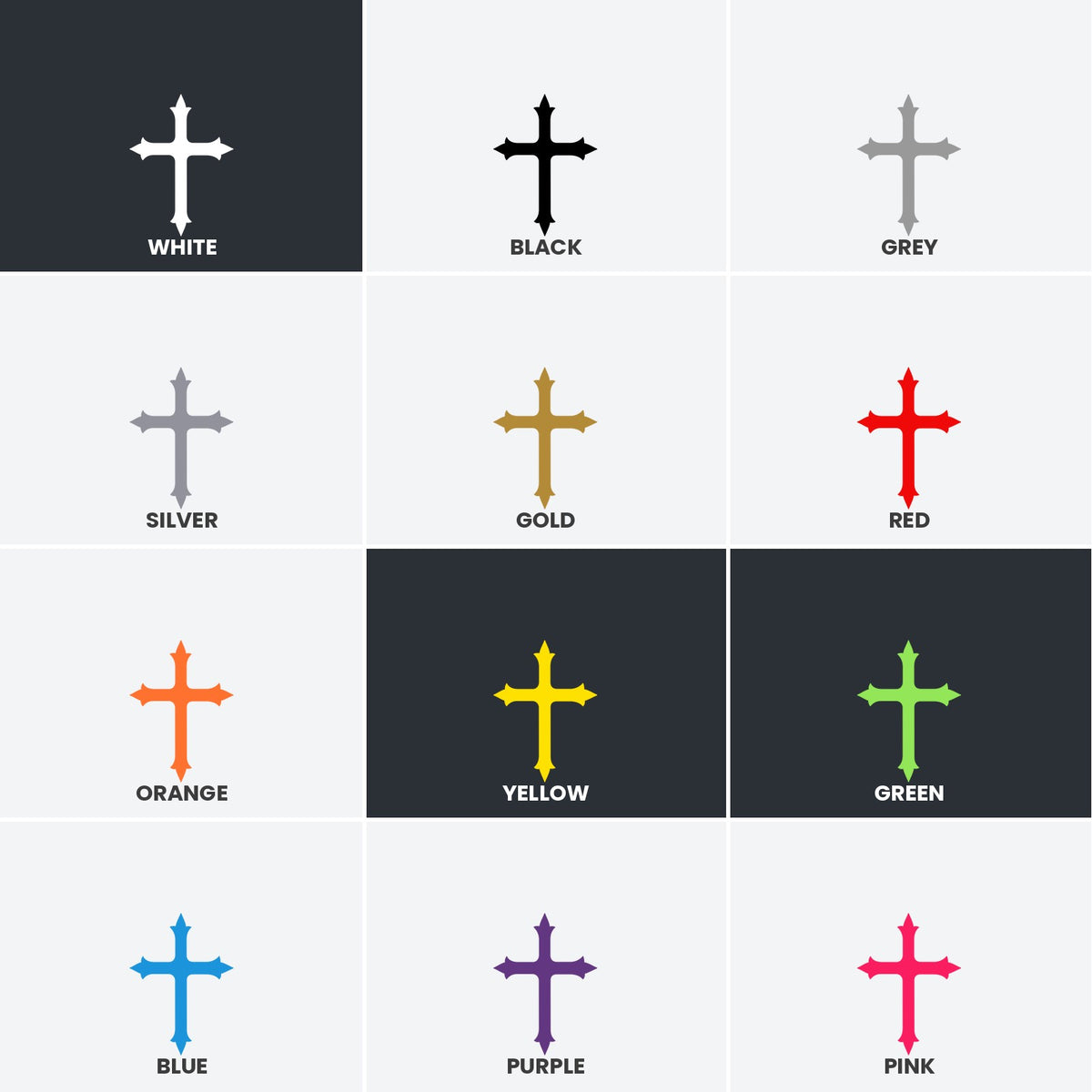 Christian Cross sticker, Christian Cross vinyl decal, car sticker, laptop decal