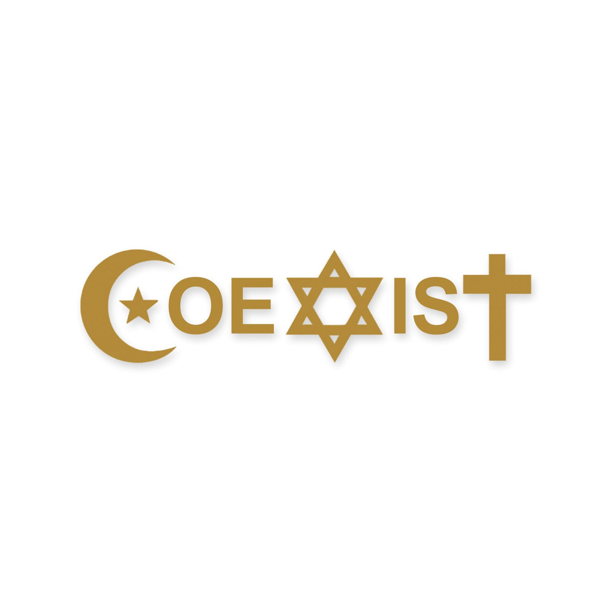 Coexist car sticker, peace love religion laptop decal