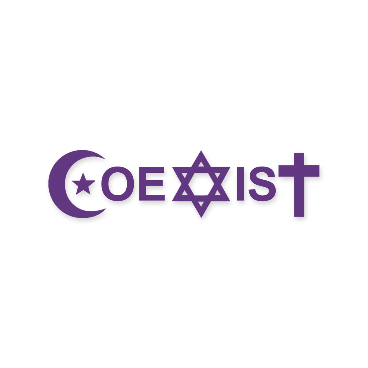 Coexist car sticker, peace love religion laptop decal