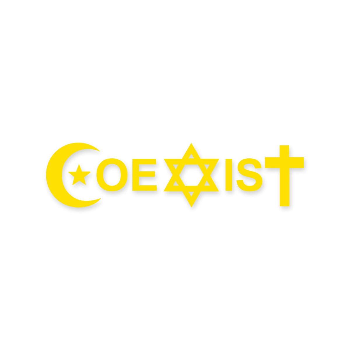 Coexist car sticker, peace love religion laptop decal