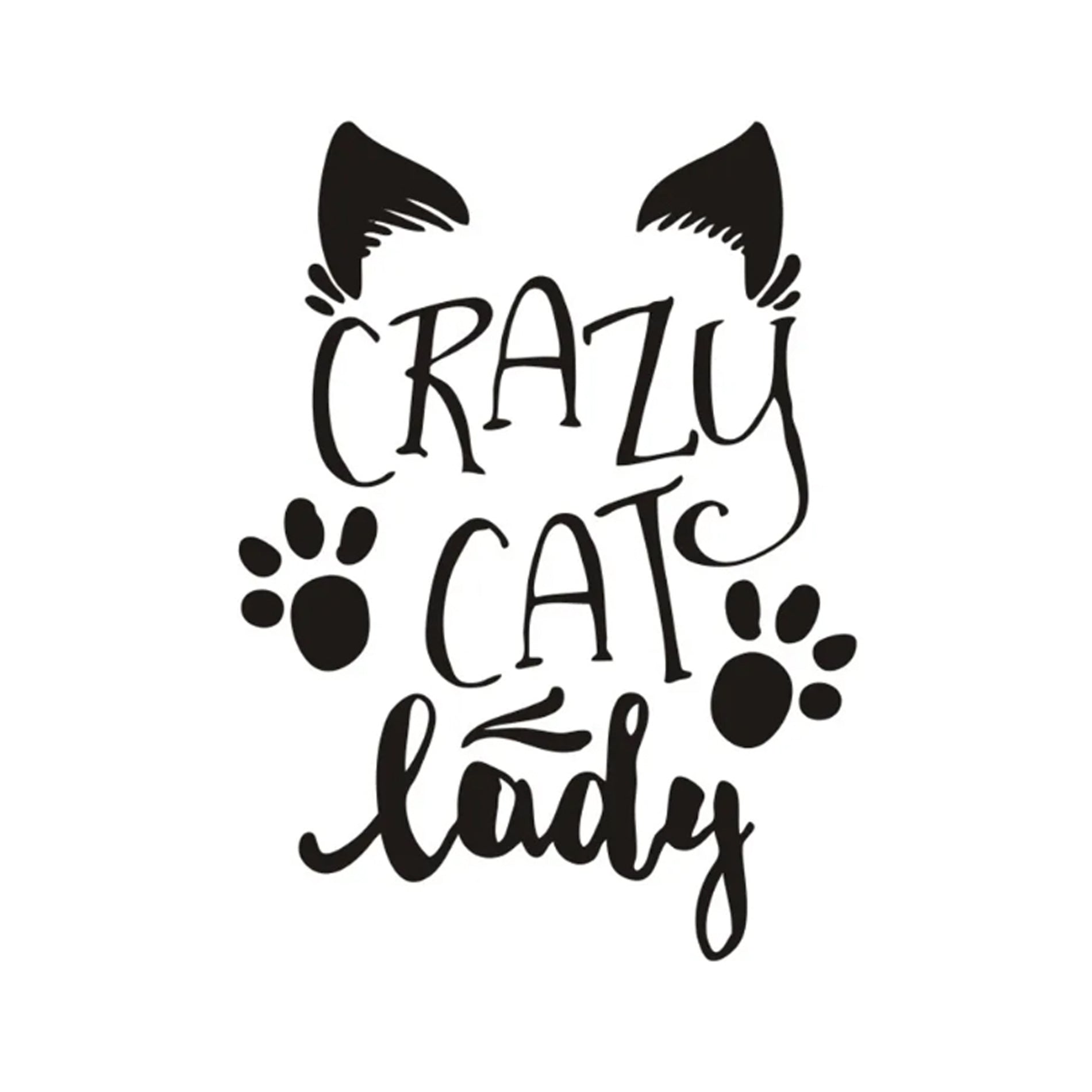 Crazy Cat Lady vinyl decal. Funny sticker for cat owners and lovers