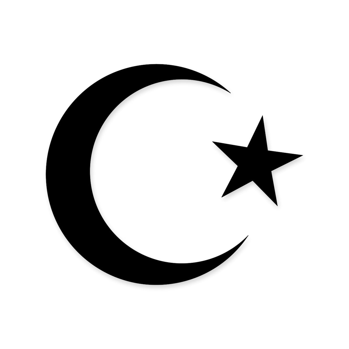Crescent and Star car sticker, Arabic Islamic Muslim decal