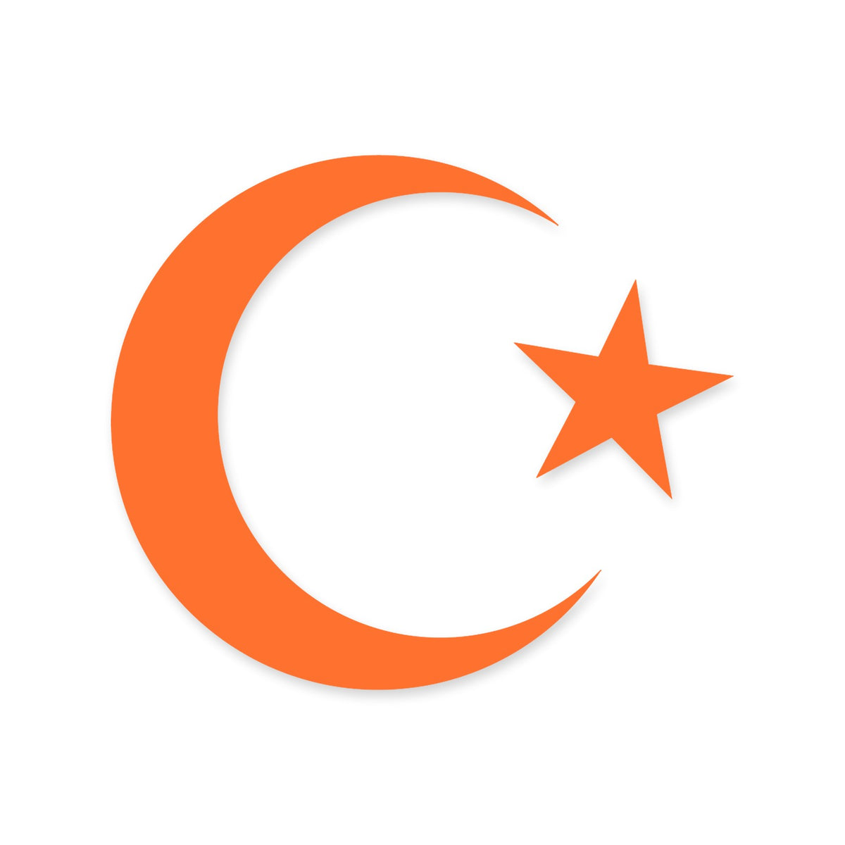 Crescent and Star car sticker, Arabic Islamic Muslim decal