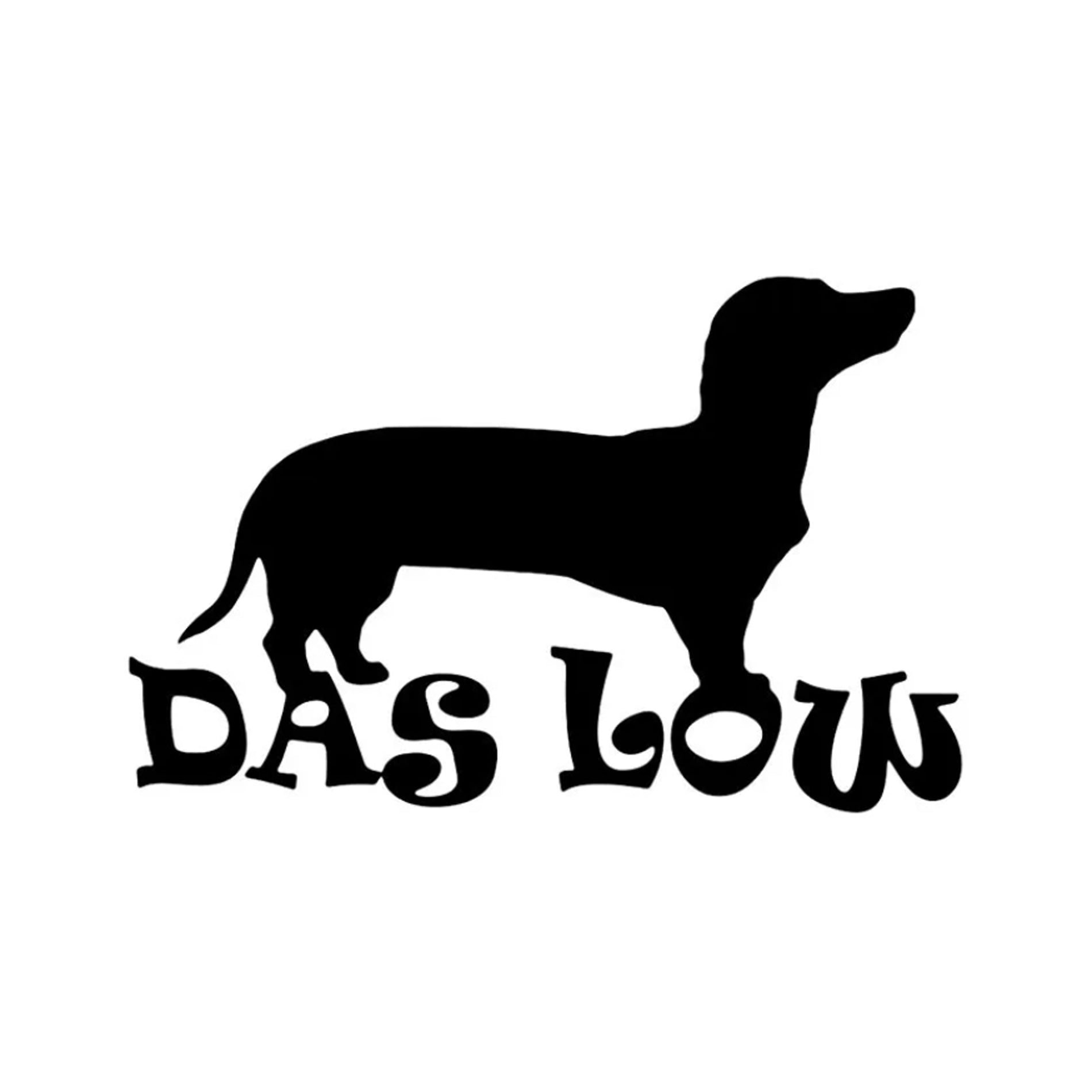 Dachshund sticker, Das Low vinyl decal for lovers of sausage dogs, weiner dogs