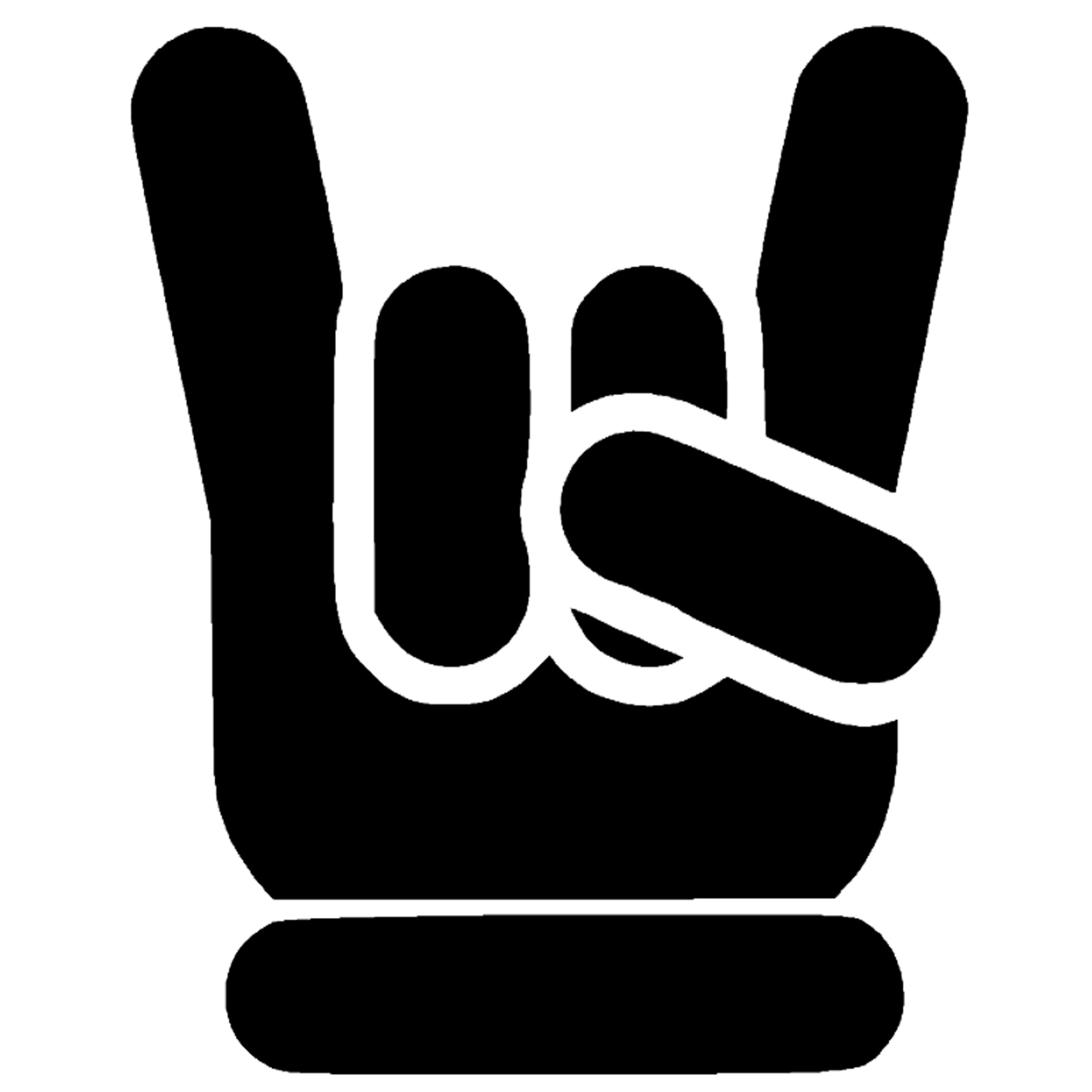 Devil horns hand sign sticker, rock music, vinyl decal