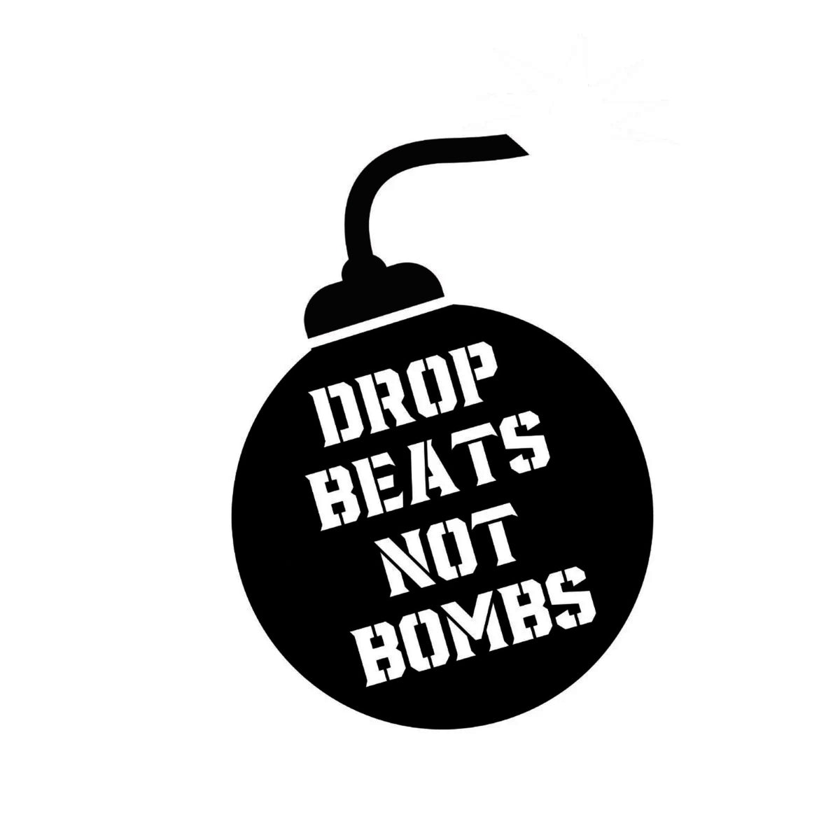 Drop beats Not Bombs sticker, Rave car sticker, laptop, walls vinyl