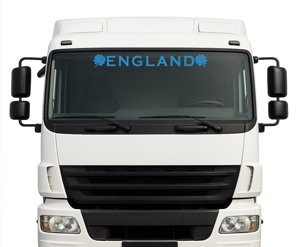 English Rose lorry windscreen sticker in Blue