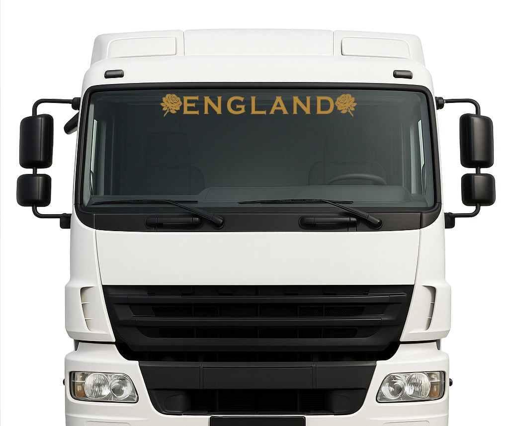 English Rose lorry windscreen sticker in Gold