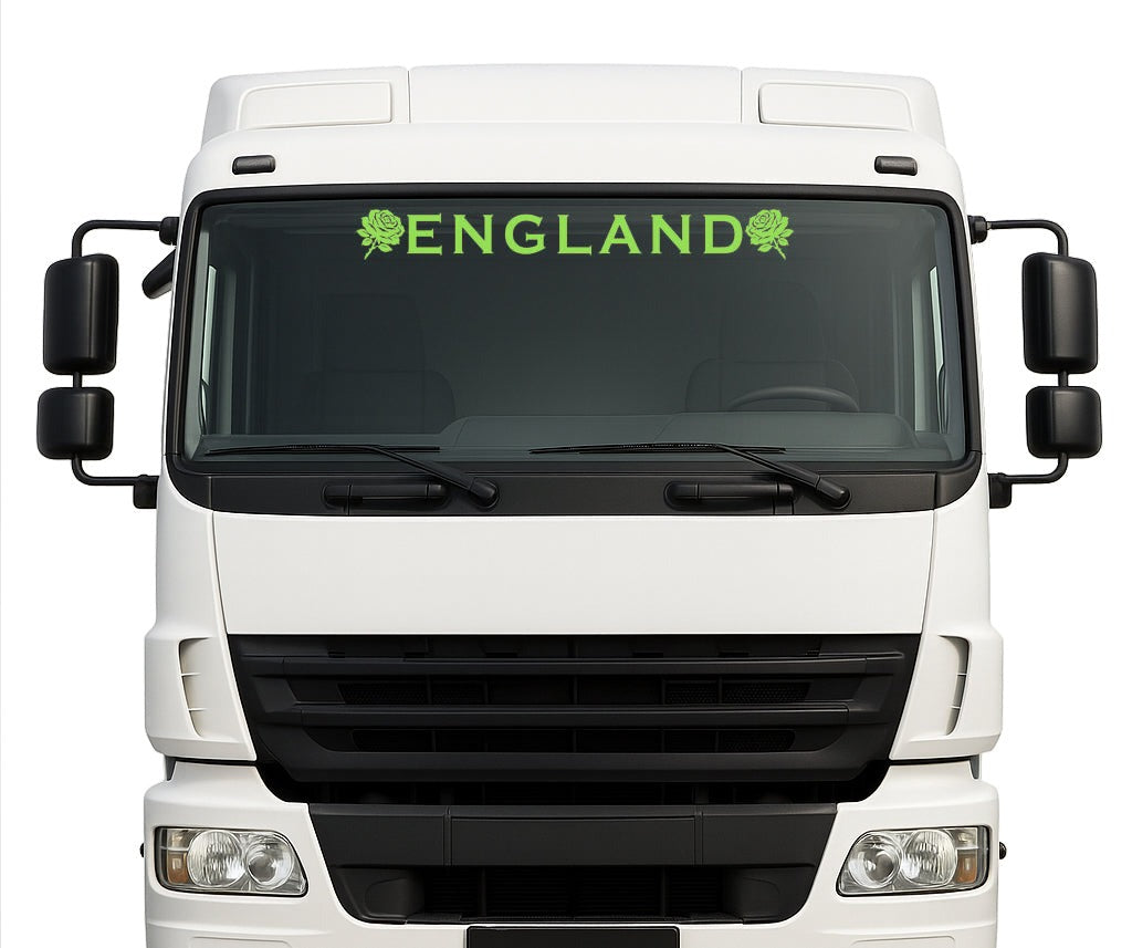English Rose lorry windscreen sticker in Green