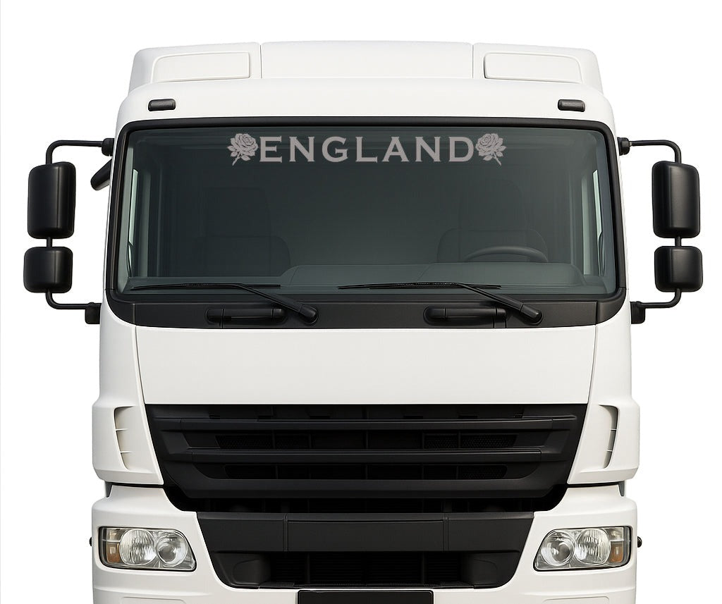 English Rose lorry windscreen sticker in grey