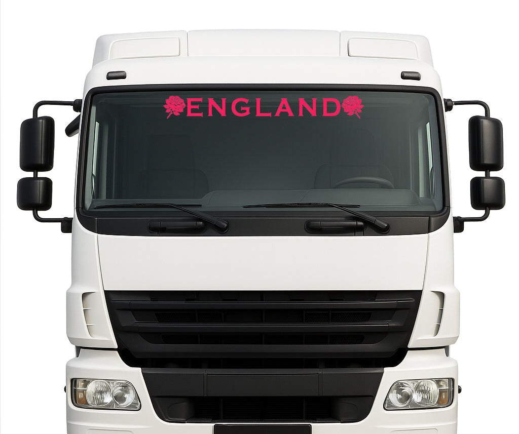 English Rose lorry windscreen sticker in pink