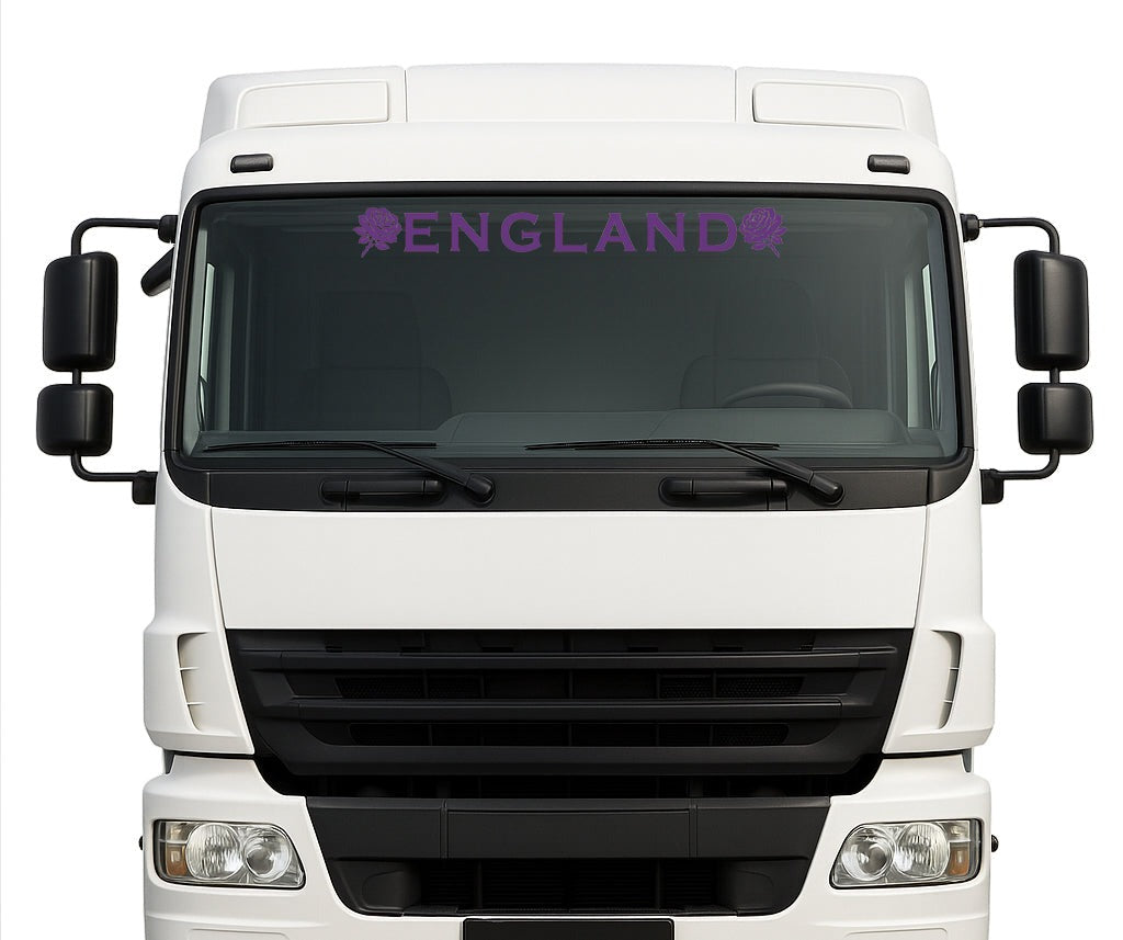 English Rose lorry windscreen sticker in Purple