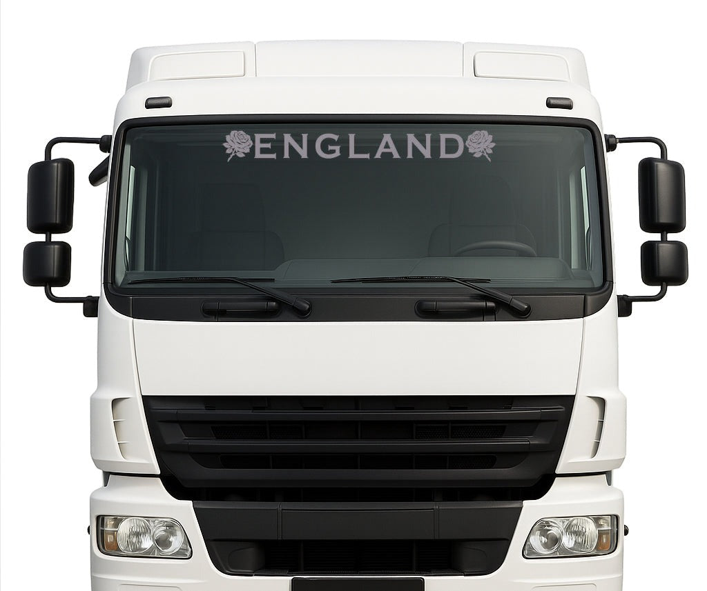 English Rose lorry windscreen sticker in Silver