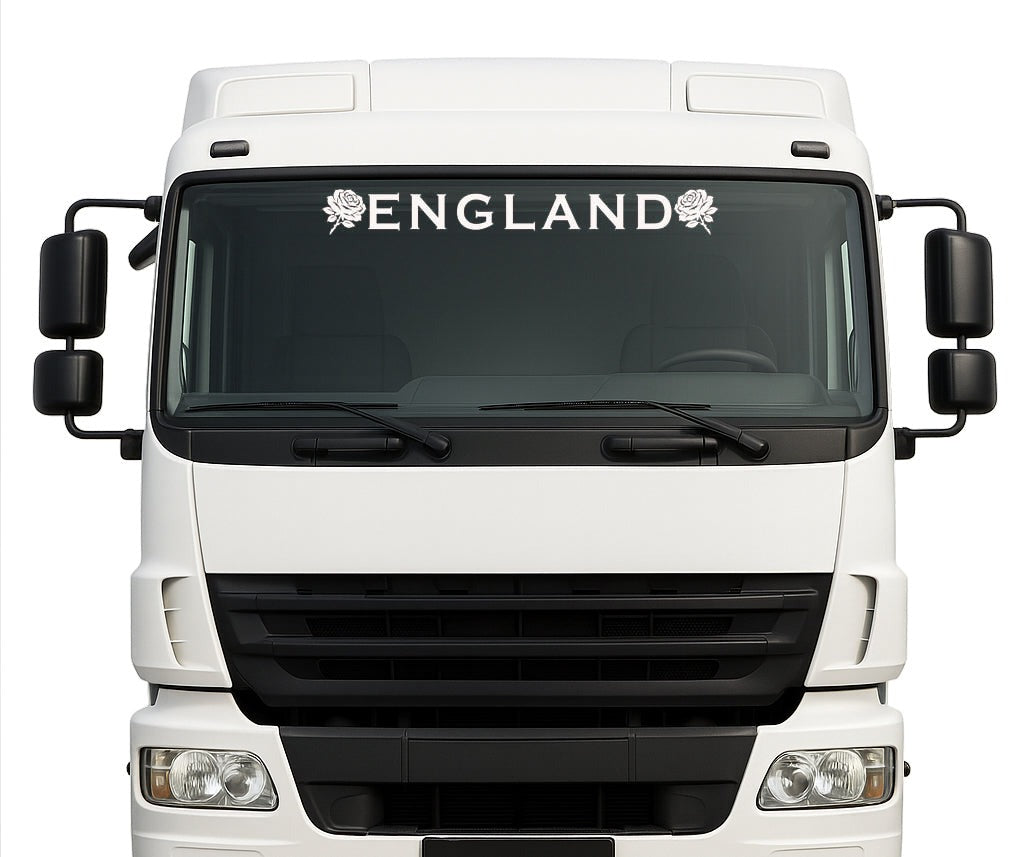 English Rose lorry windscreen sticker in White