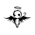 Gothic Fallen Angel sticker, vinyl decal, Goth sticker, gift