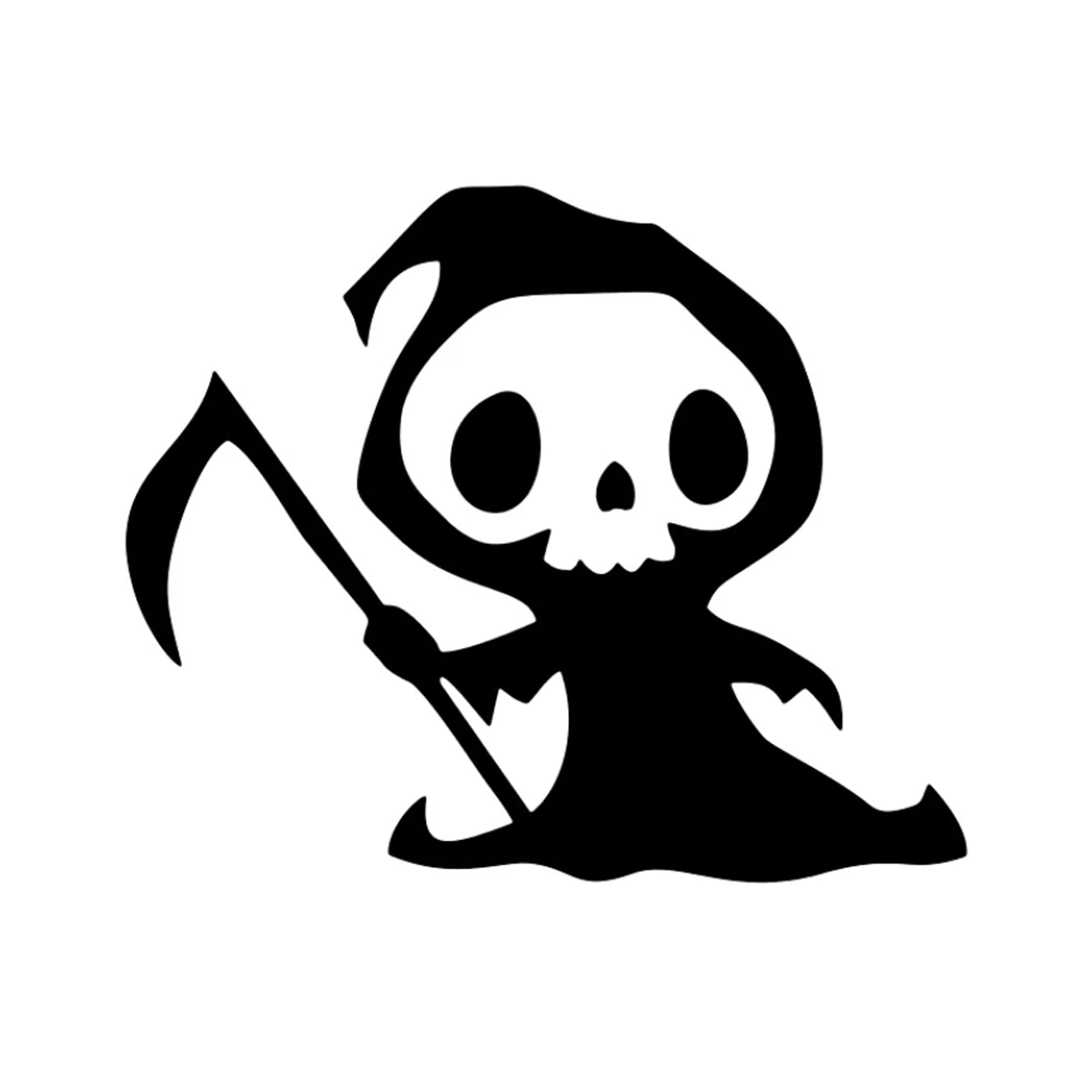 Grim Reaper sticker, gothic cartoon death sticker, gift, vinyl decal
