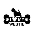 I love my Westie vinyl car decal