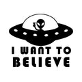 I Want To Believe Alien UFO Decal, X Files sticker
