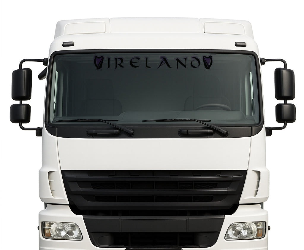 Irish Harp lorry windscreen sticker in Black
