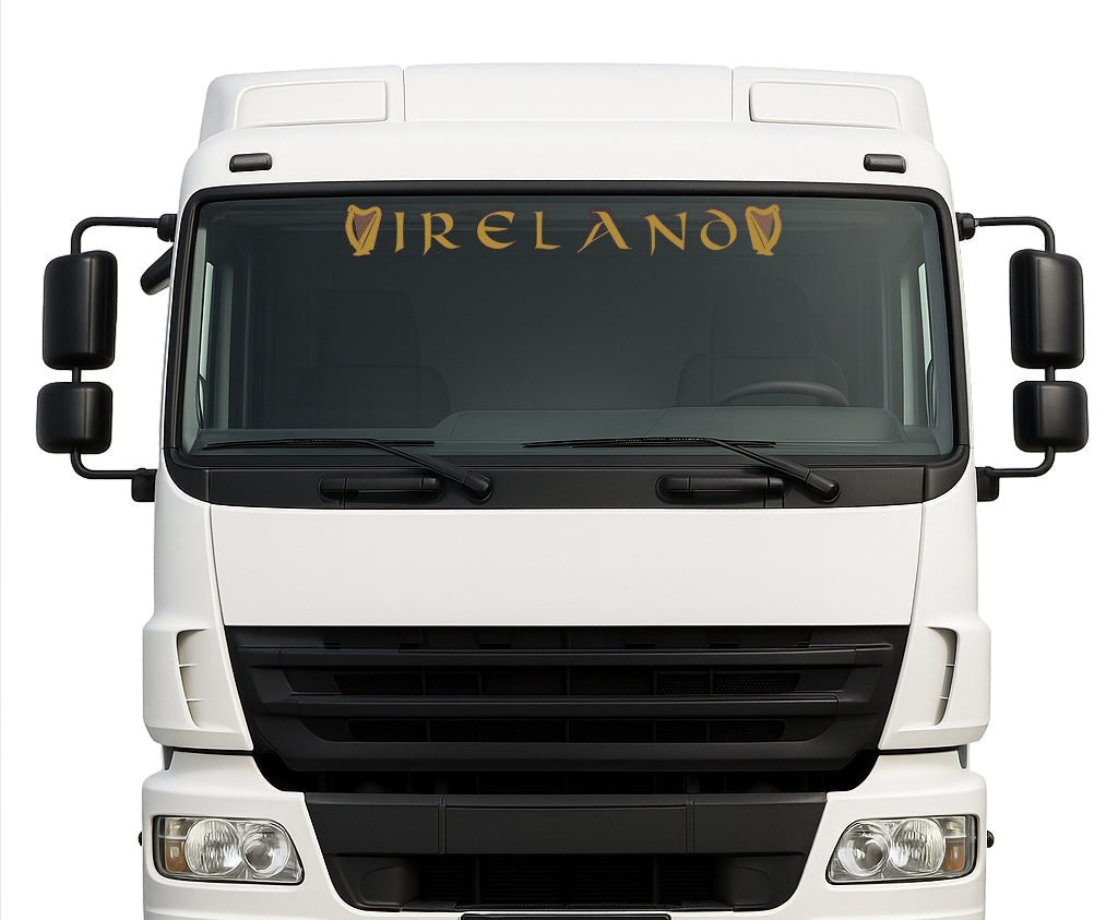 Irish Harp lorry windscreen sticker in Gold