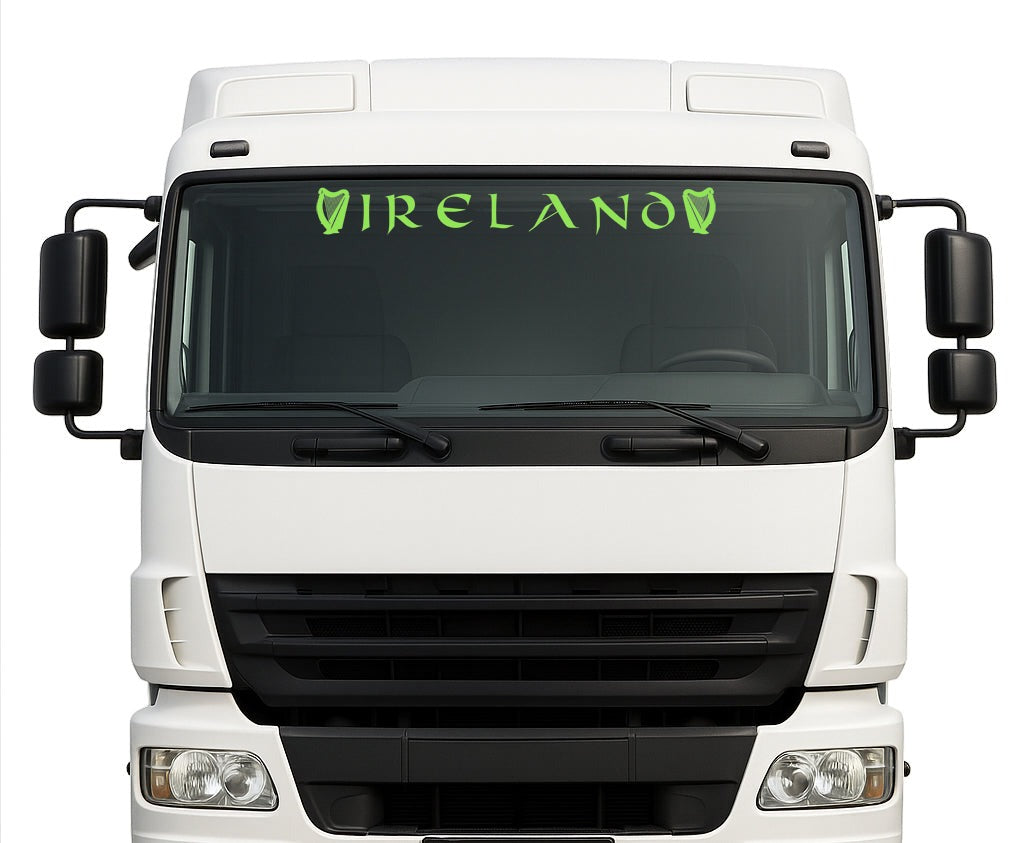 Irish Harp lorry windscreen sticker in Green