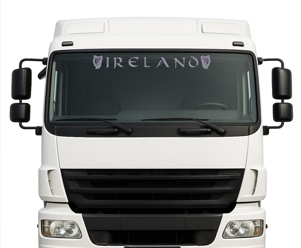 Irish Harp lorry windscreen sticker in Silver