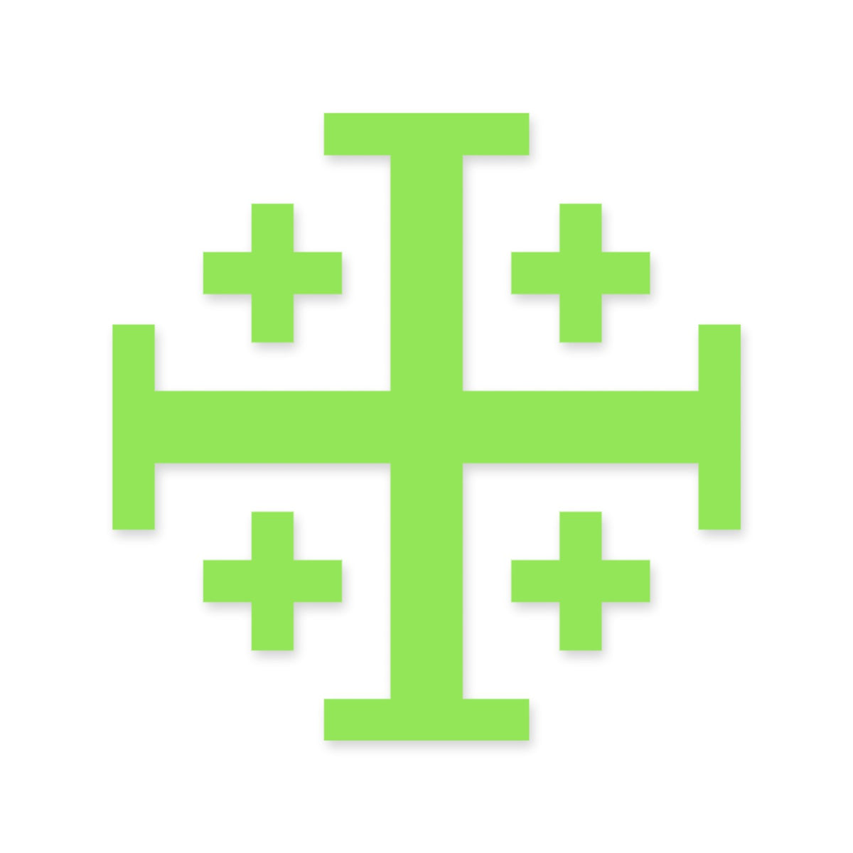 Christian Jerusalem Crusader Cross sticker, Christian Cross vinyl decal, car sticker, laptop decal