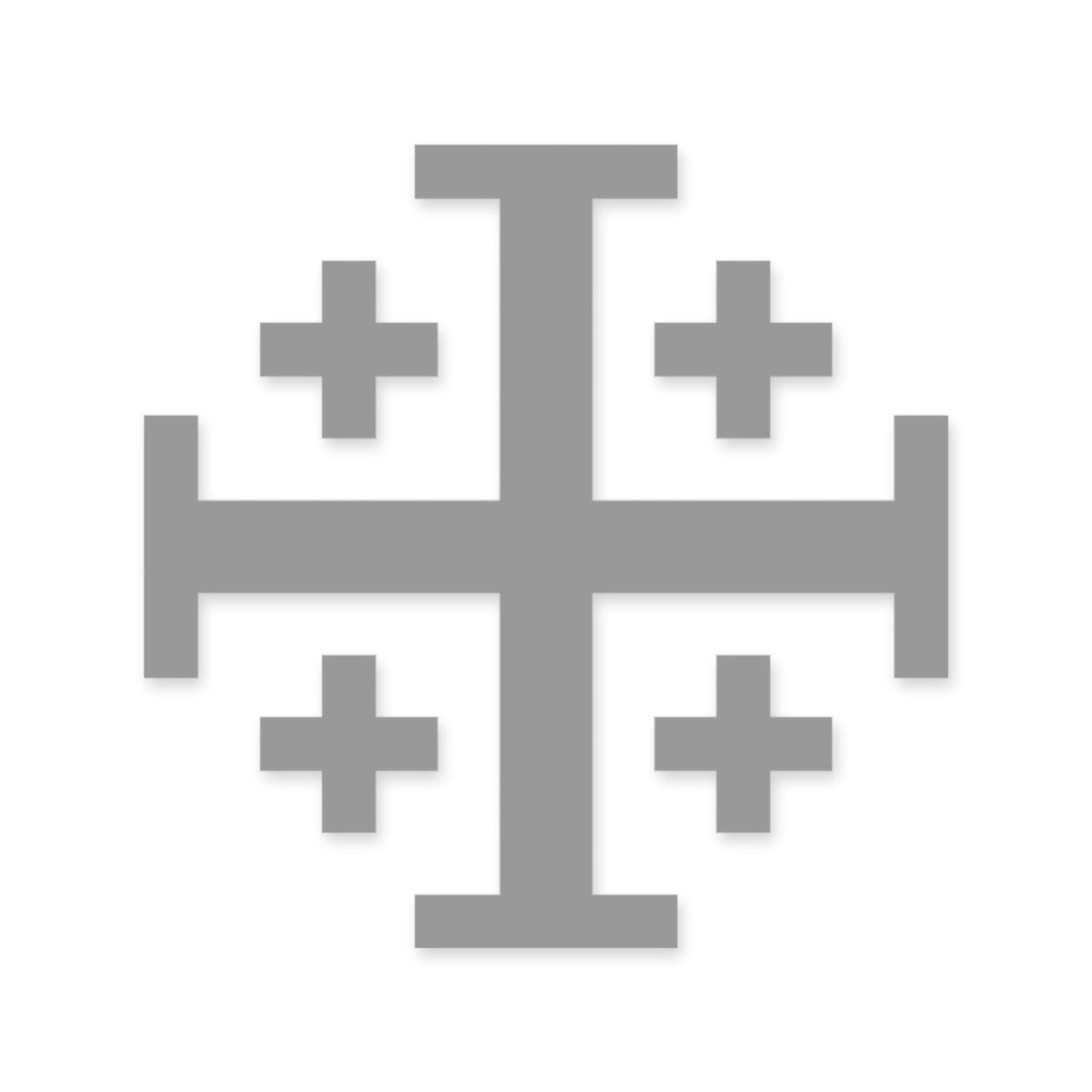 Christian Jerusalem Crusader Cross sticker, Christian Cross vinyl decal, car sticker, laptop decal