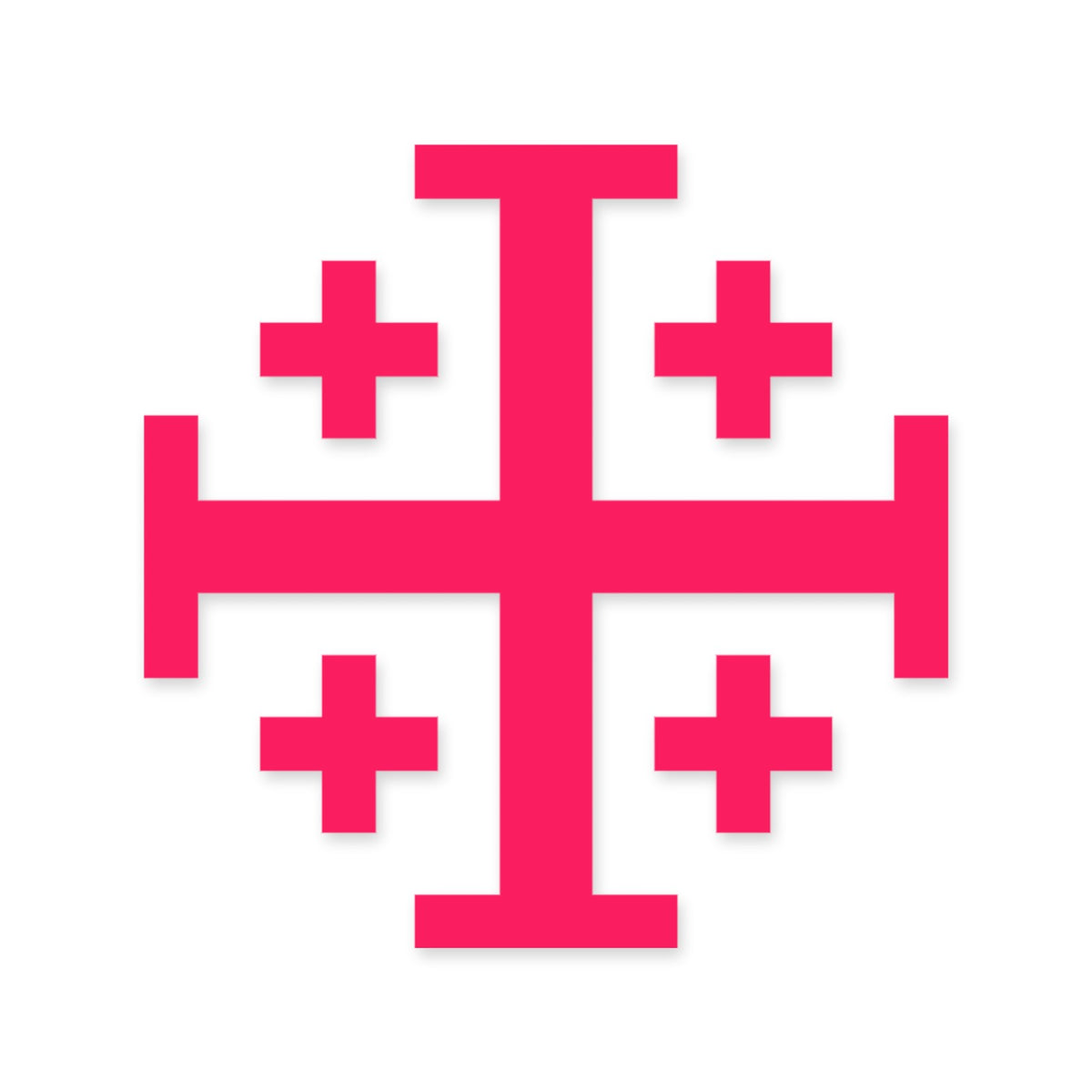 Christian Jerusalem Crusader Cross sticker, Christian Cross vinyl decal, car sticker, laptop decal