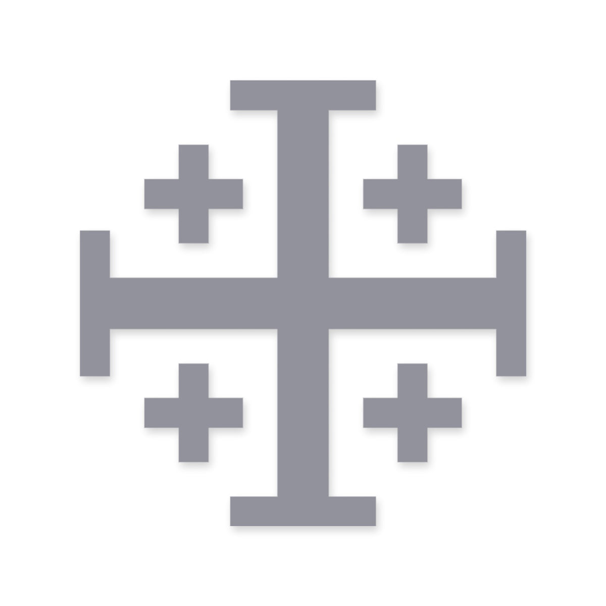 Christian Jerusalem Crusader Cross sticker, Christian Cross vinyl decal, car sticker, laptop decal