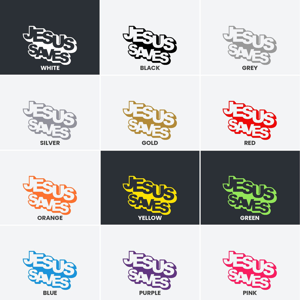 Jesus Saves lettering sticker, Christian sticker, car sticker, laptop, walls vinyl decal