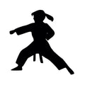 Karate girl sticker for laptop or car window, martial arts gift