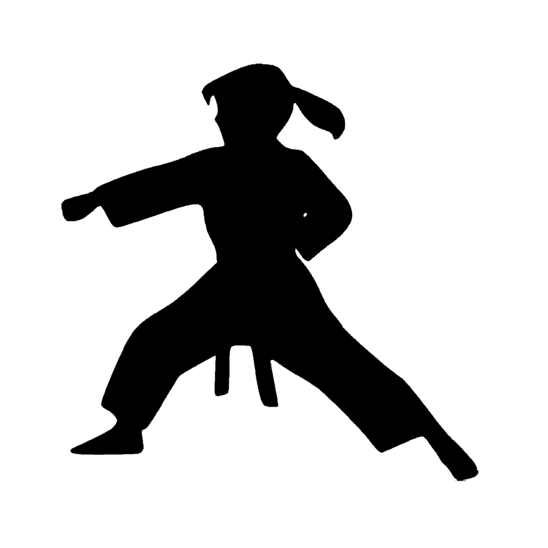Karate girl sticker for laptop or car window, martial arts gift