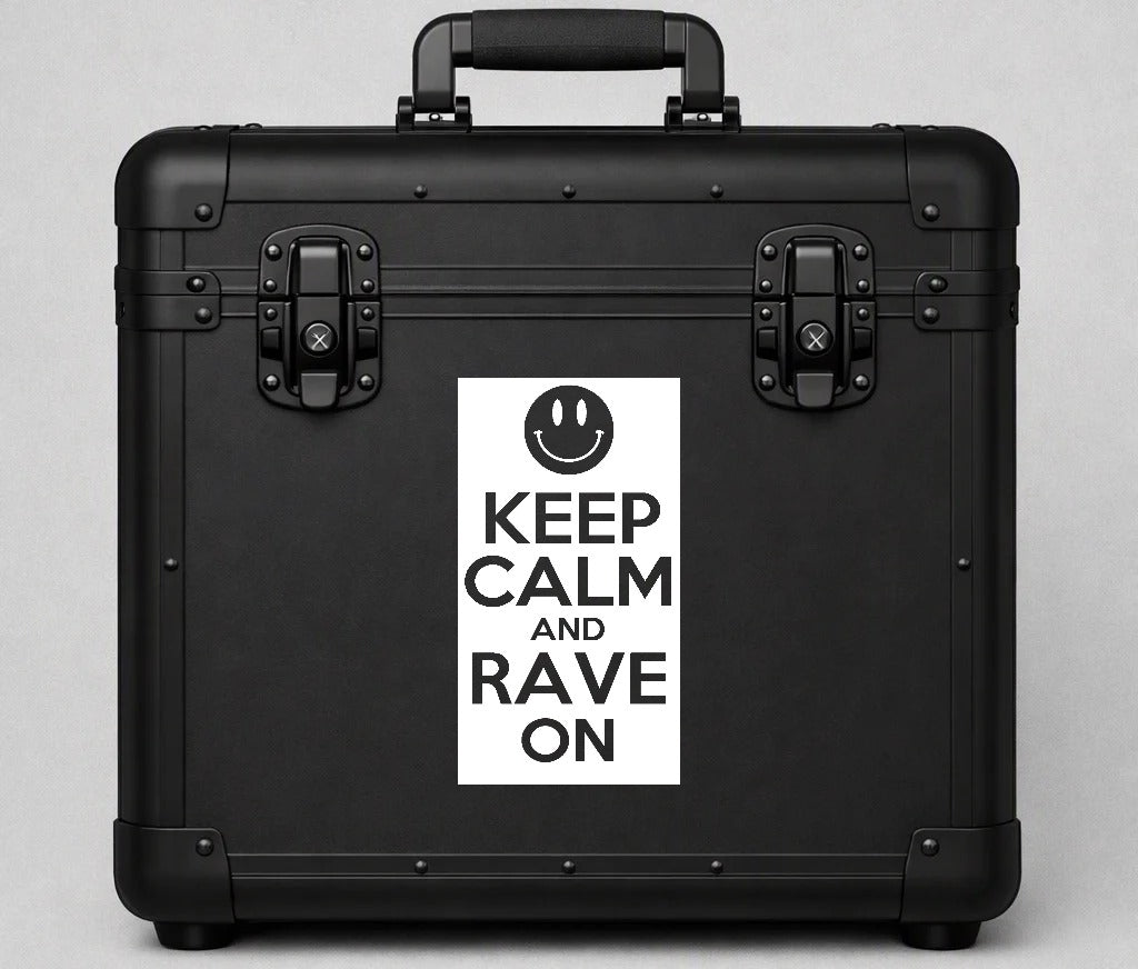 Keep calm and rave on sticker, EDM, dance music car sticker, laptop, walls vinyl