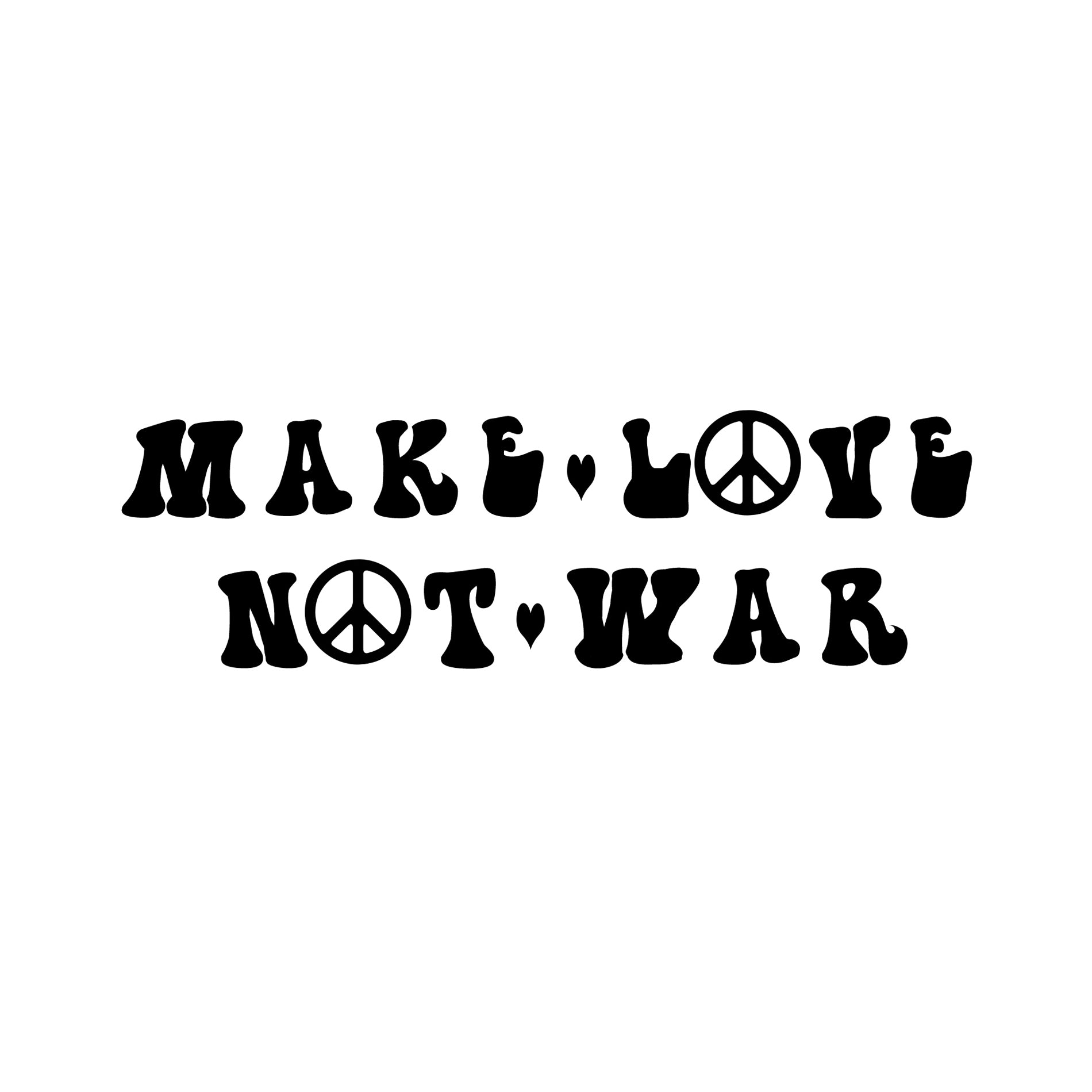 Make Love Not War decal, sticker for laptop or car window