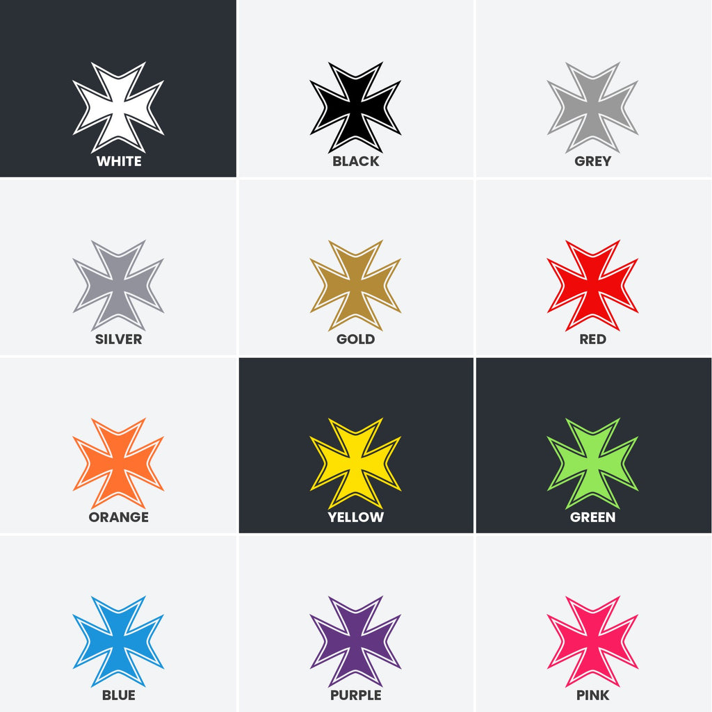 Maltese Cross sticker, Maltese Cross vinyl decal, car sticker, laptop decal