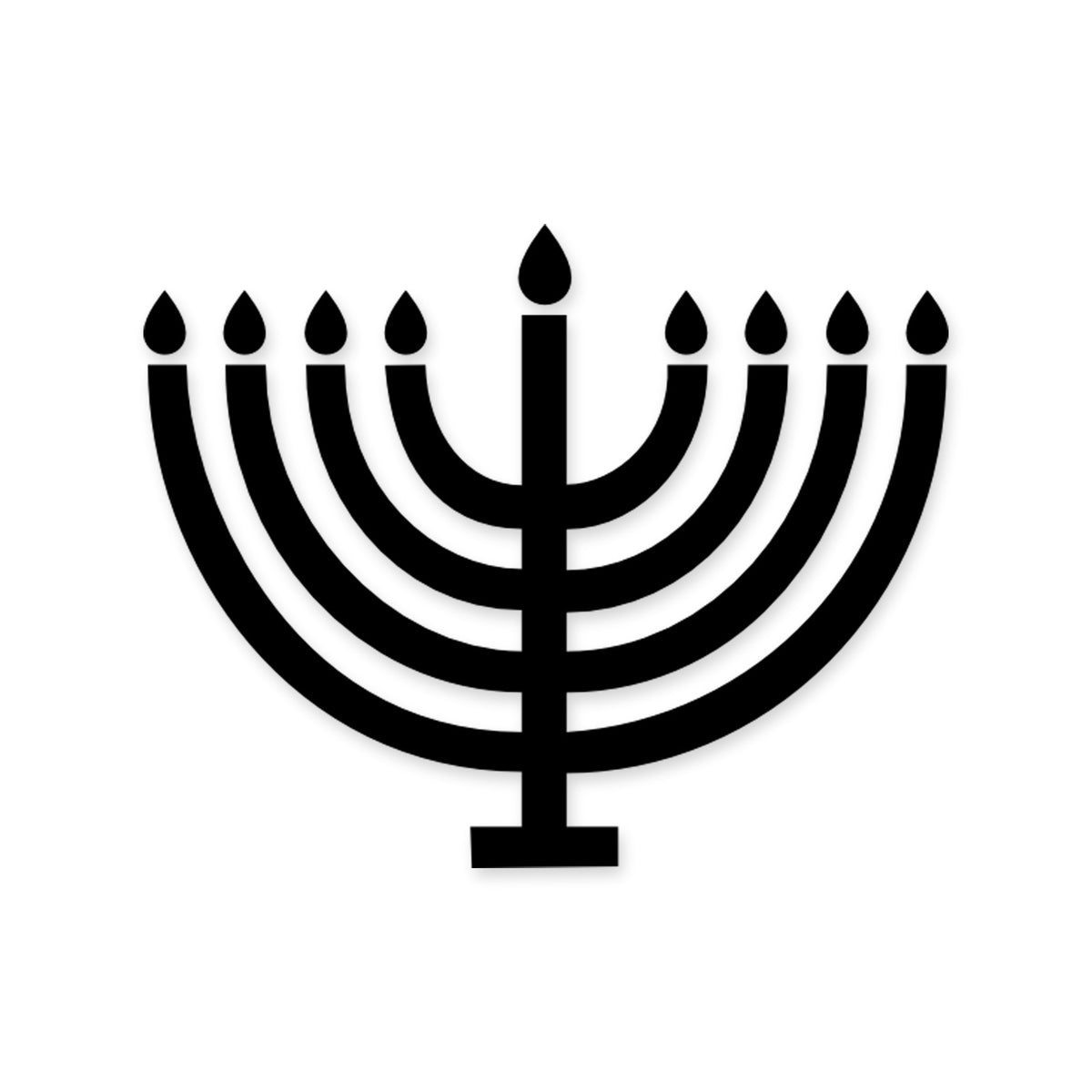 Menorah Jewish sticker, Judaism vinyl decal, car sticker, laptop decal