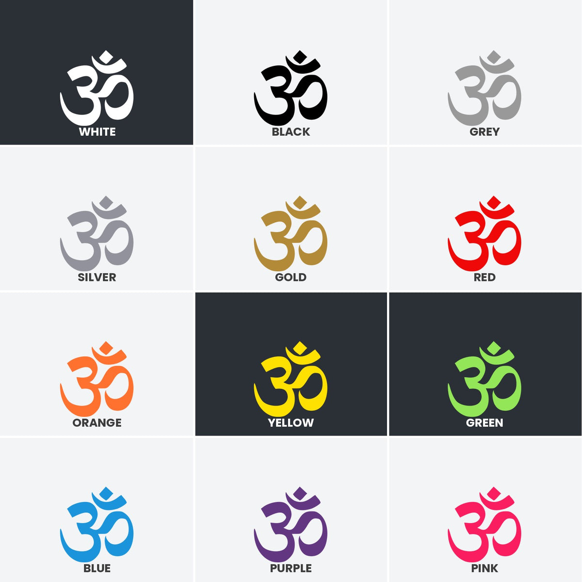 Om Hindu Buddhism yoga symbol car sticker vinyl decal, walls, window, laptop