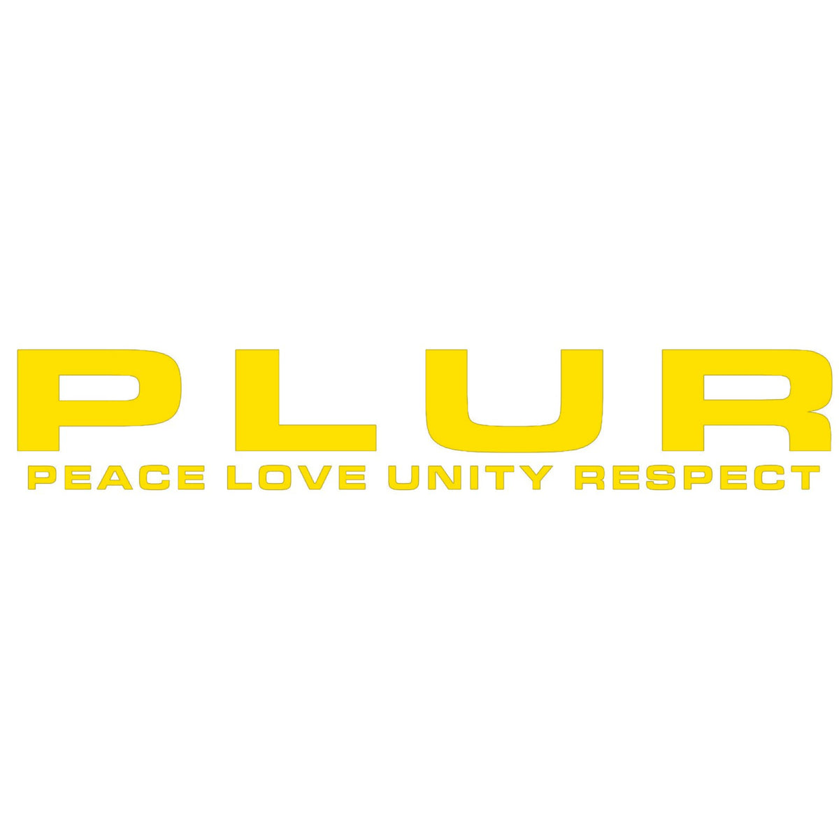 PLUR Peace Love Unity Respect rave sticker, EDM Dance old skool car sticker