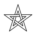 Pentagram sticker, 5 pointed star sticker