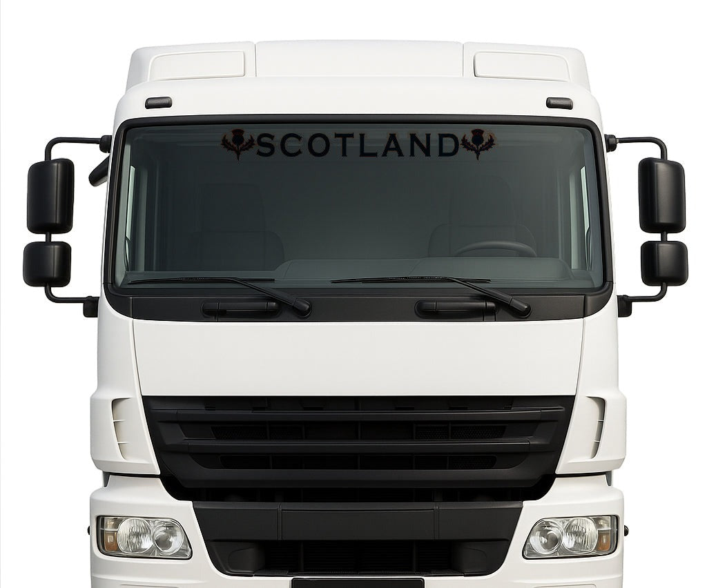 Scottish Thistle lorry windscreen sticker in Black