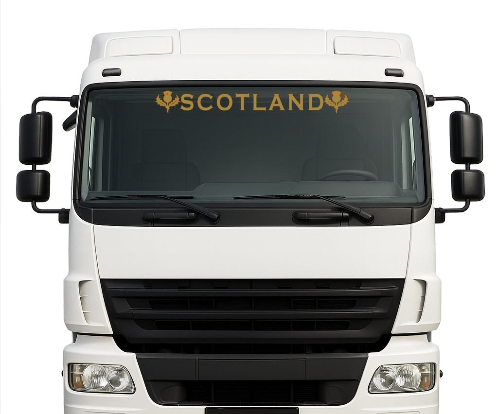 Scottish Thistle lorry windscreen sticker in Gold