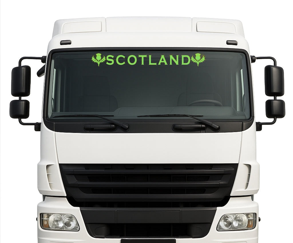 Scottish Thistle lorry windscreen sticker in Green