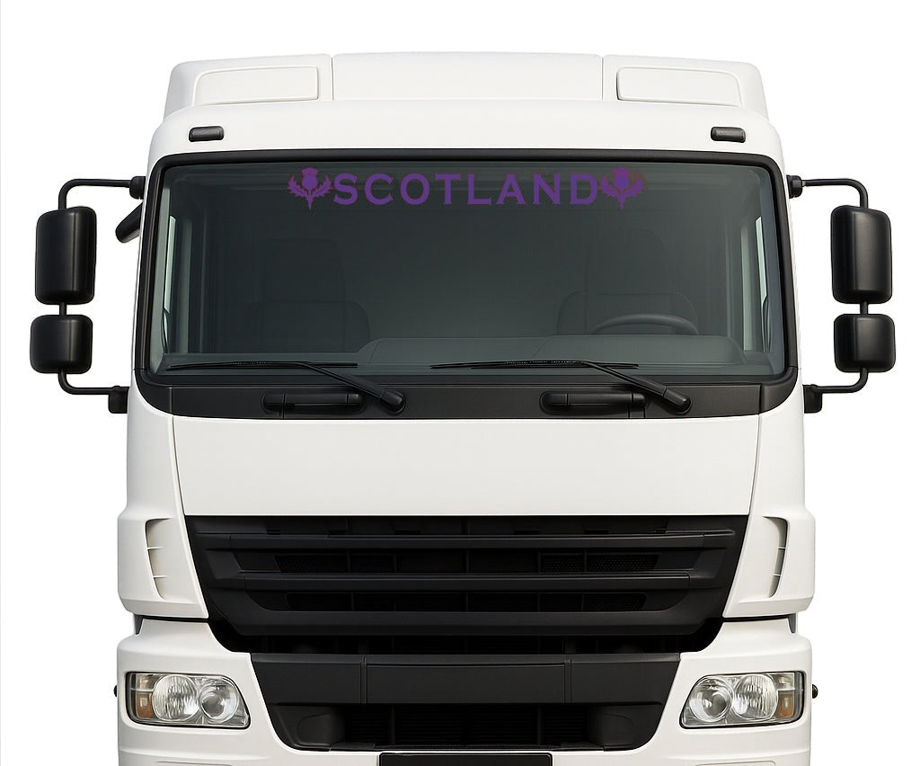 Scottish Thistle lorry windscreen sticker in Purple