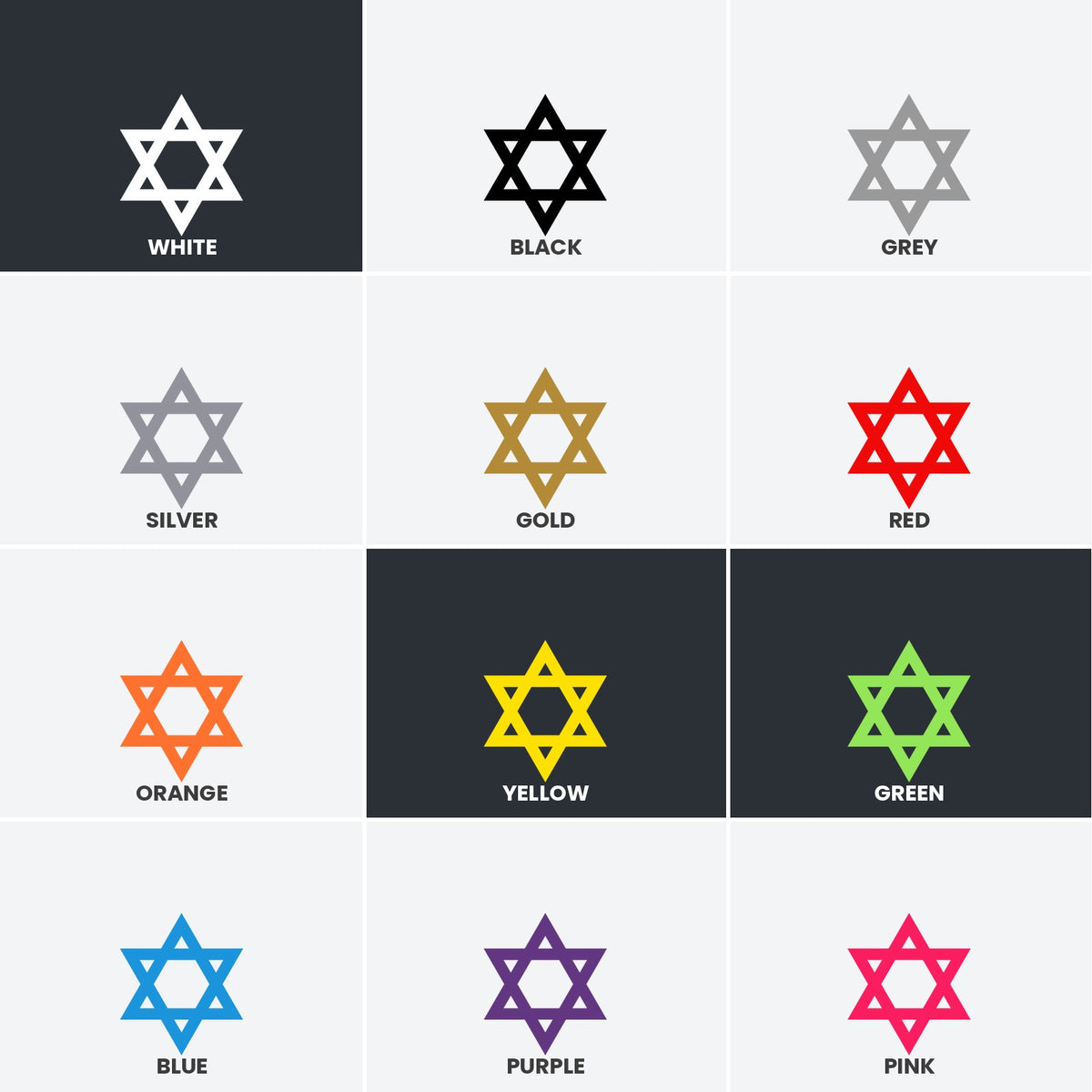Star of David sticker x2, Jewish sticker vinyl decal